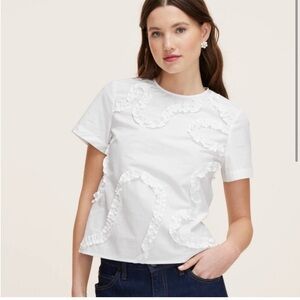 Kate Spade x Target NWT LG White Ruffle Short Sleeve Tee